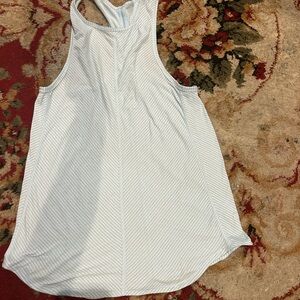 Lululemon Athletica Light Blue Striped Tank Top